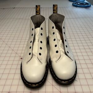 Dr. Martens White Leather Boots Church Monkey